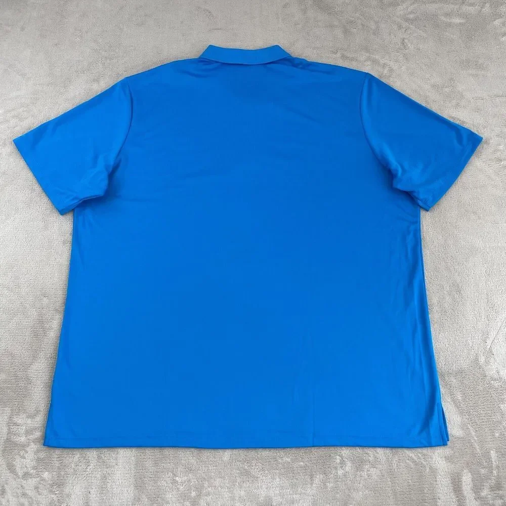 ADIDAS Golf Polo Shirt Men 2XL‎ Blue Performance Wicking UPF 30 SS NWOT
